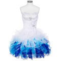 Grace Karin Strapless Sweetheart White & Blue Sexy Cocktail Dresses CL4977-2